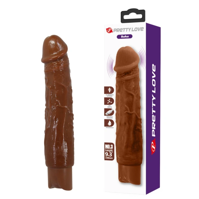 Wibrator Rufus Realistic Vibrating Dildo (brown Edition) Pretty Love | 100% ORYGINAŁ| DYSKRETNA PRZESYŁKA